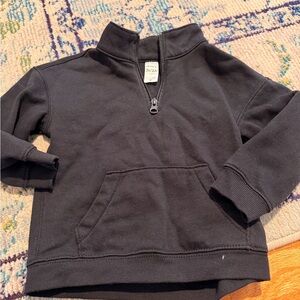Carter's Black Kids Quarter-Zip Kangaroo Sweatshirt